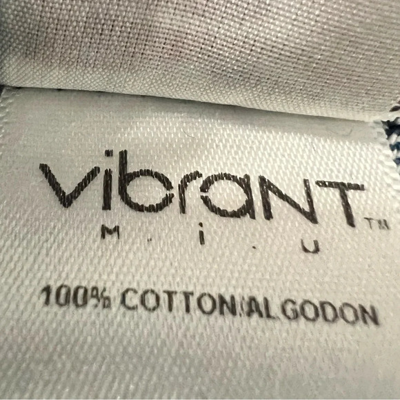 Vibrant MIU Distressed Denim 3/4 Sleeve High Low Dress.‎ Size Small. NWT. - Picture 2 of 12